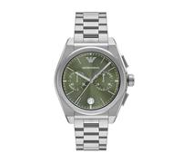 Emporio Armani Orologio Analogico al Quarzo Uomo con Cinturino in Acciaio Inossidabile AR11640, Verde Foresta, 43 mm