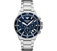 Emporio Armani Orologio Analogico al Quarzo Uomo con Cinturino in Acciaio Inossidabile AR11681, Blu e Argento, 43.5 mm