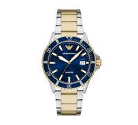 Emporio Armani Orologio Analogico al Quarzo Uomo con Cinturino in Acciaio Inossidabile AR11682, Blu e Argento, 42 mm