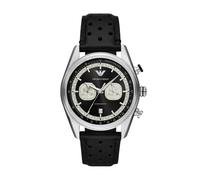 Emporio Armani Orologio Analogico al Quarzo Uomo con Cinturino in Pelle AR11635, Nero Metallizzato, 42 mm