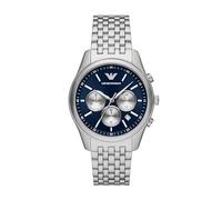 Emporio Armani Orologio analogico da uomo, quadrante blu, AR11582, argento, cronografo