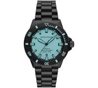Emporio Armani Orologio Analogico Meccanico a Carica Manuale Uomo con Cinturino in Acciaio Inossidabile AR60084, Blu e Nero, 42.5 mm