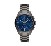 Emporio Armani Orologio Uomo, movimento cronografo, cassa in acciaio inossidabile 43 mm con bracciale in acciaio inossidabile, AR11481, Grigio Scuro e Blu, 43 mm