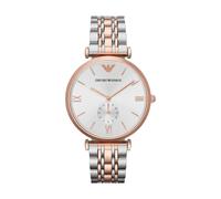 Emporio Armani - Orologio Bicolore con Quadrante Argento - - Accessories - Donna - Rosa - ONE SIZE