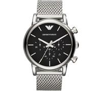 Emporio Armani Orologio Cronografo Quarzo Uomo con Cinturino in Mesh di Acciaio AR1811, Grigio Argento