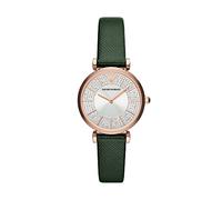 Emporio Armani Orologio da donna, movimento a due lancette, cassa in acciaio inossidabile oro rosa 32 mm con cinturino in pelle, AR11517