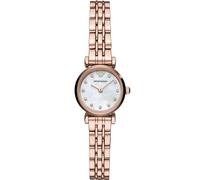 Emporio Armani Orologio da donna, movimento a due lancette, cassa in acciaio inossidabile oro rosa da 22 mm con bracciale in acciaio inossidabile, AR11203