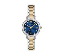Emporio Armani Orologio da Donna, Movimento a Tre Lancette, Acciaio Inossidabile, Cassa 32 mm e Bracciale in Pelle o Acciaio Inossidabile, 2 Toni Argento e Oro