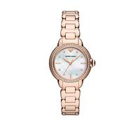 Emporio Armani Orologio da donna, movimento a tre lancette, cassa in acciaio inossidabile riciclato (almeno 50%) da 32 mm con bracciale in acciaio inossidabile riciclato (almeno 50%), AR11523