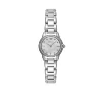 Emporio Armani Orologio Analogico al Quarzo Donna con Cinturino in Acciaio Inossidabile AR11669, Bianco Sporco e Argento, 26 mm