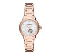 Emporio Armani Orologio da donna, Movimento automatico, Orologio in acciaio inossidabile tonalità oro rosa con cinturino in acciaio inossidabile/cuoio, Oro Rosa (Rose Gold)