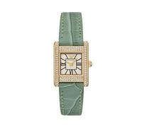 Emporio Armani Orologio da donna rettangolare a due lancette, Glitter oro/verde, Genni