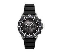 Emporio Armani Orologio da uomo, movimento cronografo, cassa in acciaio inossidabile 43 mm con cinturino in silicone, AR11515