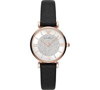 Emporio Armani Orologio Donna, movimento a due lancette, cassa in acciaio inossidabile oro rosa 32 mm con cinturino in pelle, AR11387