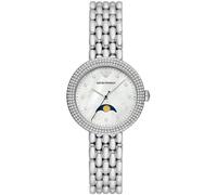 Emporio Armani Orologio Donna, movimento a fasi lunari, cassa in acciaio inossidabile argentato 32 mm con bracciale in acciaio inossidabile, AR11461