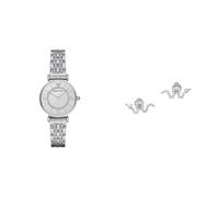 Emporio Armani orologio e orecchini da donna in acciaio inossidabile color argento, set