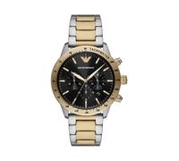 Emporio Armani Orologio Uomo, movimento cronografo, cassa in acciaio inossidabile 43 mm con bracciale in acciaio inossidabile, AR11521