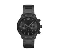 Emporio Armani Orologio Uomo, movimento cronografo al quarzo, cassa in acciaio inossidabile nero da 43 mm con bracciale in acciaio inossidabile, AR11242