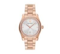 Emporio Armani Orologio per le donne, movimento a tre lancette con data, orologio in acciaio inossidabile con cassa da 32 mm, Argento/Oro (2T Silver/Gold)