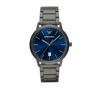Emporio Armani Orologio per uomo, Movimento al quarzo con data a tre lancette e cassa da 43 mm con cinturino in acciaio