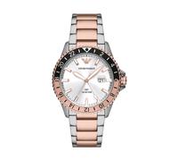 Emporio Armani Orologio a doppio fuso orario GMT da uomo in acciaio, AR11591