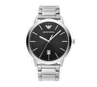 Emporio Armani Orologio Uomo, movimento a tre lancette con data, cassa 43 mm in acciaio inossidabile con bracciale in acciaio inossidabile, AR11310