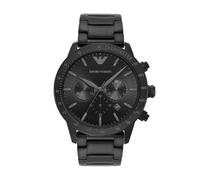 Emporio Armani Orologio Uomo, movimento cronografo al quarzo, cassa in acciaio inossidabile nero da 43 mm con bracciale in acciaio inossidabile, AR11242