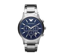Emporio Armani Orologio Uomo, movimento cronografo, cassa in acciaio inossidabile 43 mm con bracciale in acciaio inossidabile, AR2448