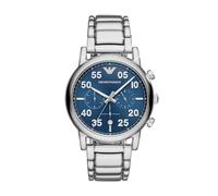 Emporio Armani Orologio Uomo, movimento cronografo, cassa in acciaio inossidabile 43 mm con bracciale in acciaio inossidabile, AR11132