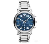 Emporio Armani Orologio Uomo, movimento cronografo, cassa in acciaio inossidabile 43 mm con bracciale in acciaio inossidabile, AR11132
