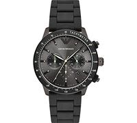 Emporio Armani Orologio Uomo, movimento cronografo, cassa in acciaio inossidabile canna di fucile 43 mm con cinturino misto, AR11410