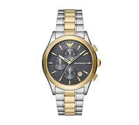 Emporio Armani Orologio Uomo, movimento cronografo, cassa in acciaio inossidabile riciclato (almeno 50%) da 42 mm con bracciale in acciaio inossidabile riciclato (almeno 50%), AR11527