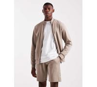 Emporio Armani - Pantaloncini della tuta corti color pietra con nastro con logo-Neutro L