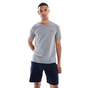 Emporio Armani - Pigiama in jersey grigio e blu navy con logo 38