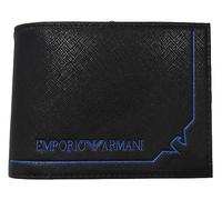 Emporio Armani Portafogio Uomo con Portamonete Y4R165 Y731E 80001 Nero scritta Blu - cm. 12,3x9,6x1,6