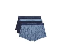 Emporio Armani Pure Cotton 3-Pack Trunk Trunks, Marin/ST TEMPES/Mari, M Men's