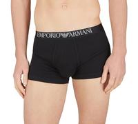Emporio Armani Ribbed Stretch Cotton 2-Pack Trunk, Boxer Uomo, Multicolore (Black-Black), M