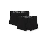 Emporio Armani Ribbed Stretch Cotton 2-Pack Trunk, Boxer Uomo, Multicolore (Marine-White), L