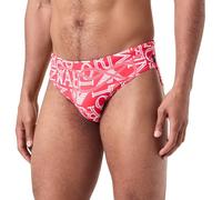 Emporio Armani Ropes Macro Logo Swim Low Brief, Slip Uomo, Multicolore (Red- White Ropes), 50