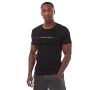 Emporio Armani Rubber Pixel Logo Crew Neck T-Shirt, Nero, XL Men's
