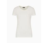 EMPORIO ARMANI S/Sleeve V Neck T-Shirt, Bianco, L Donna
