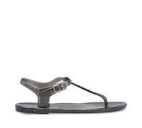 Emporio Armani Sandalo Infradito PVC Donna X3QS06 XL816 (Black-Glitter, 39)