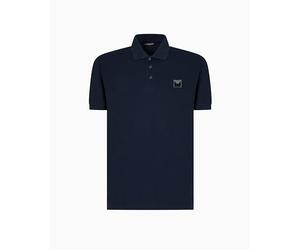 Emporio Armani Satin Label Polo Beachwear Uomo, Armani Blu, L