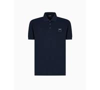 EMPORIO ARMANI Satin Label Polo Beachwear Uomo, Armani Blu, S