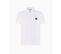 EMPORIO ARMANI Satin Label Polo Beachwear Uomo, Bianco, XXL