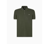 EMPORIO ARMANI Satin Label Polo Beachwear Uomo, Climbing Ivy, L