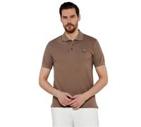 EMPORIO ARMANI Satin Label Polo Beachwear Uomo, Walnut, M