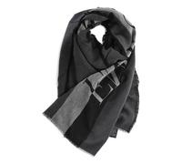 Emporio Armani - Sciarpa a righe con logo oversize - - Accessories - Uomo - Grigio - ONE SIZE