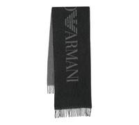 Emporio Armani - Sciarpa Bicolor con Logo e Frange - - Accessories - Uomo - Grigio - ONE SIZE