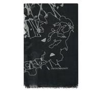 Emporio Armani - Sciarpa Chic Stampata con Bordi Effrangiati - - Accessories - Uomo - Nero - ONE SIZE